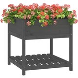 Sadilica s policom siva 82,5x82,5x81 cm od masivne borovine | shoptok.hr