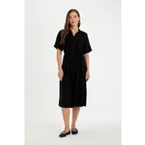 Defacto Traditional Regular Fit Shirt Collar Short Sleeve Dress