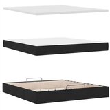  Otomanski krevet s madracem i LED crni 160x200cm tkanine | shoptok.hr