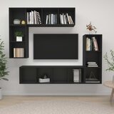 vidaXL 4-dijelni set TV ormarića od iverice crni Cijene