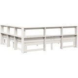 Knjižna postelja brez vzmetnice bela 180x200 cm trdna borovina | Shoptok.si