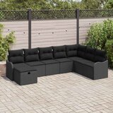  Set sofe s jastukom s pohranom Crna poliratan | shoptok.hr