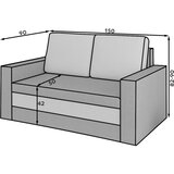 ELTAP Zelena baršunasti sklopiva/s prostorom za odlaganje sofa 151 cm Wave – | shoptok.hr
