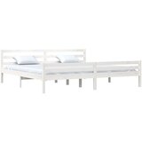  Posteljni okvir bel iz trdnega lesa 200x200 cm, (20648170) | Shoptok.si