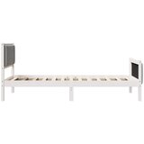  Okvir kreveta s uzglavljem Bijela i svijetlosiva 100 x 200 cm | Eponuda.com