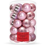  Set Božićnih kuglica Springos® 8 cm, 30 komada - Ružičasta | shoptok.hr