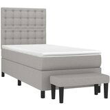  Box spring postelja z vzmetnico svetlo siva 80x200 cm blago, (20896222) | Shoptok.si