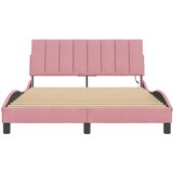  Okvir kreveta s LED-om bez madraca Hanko ružičasti 140 x 200 cm baršunasti | Eponuda.com