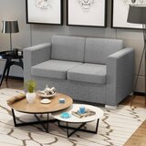 vidaXL kavč dvosed blago svetlo siv | Shoptok.si