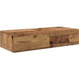vidaXL Stenska polica s predali starinski les 80x33x17 cm inž. les | Shoptok.si