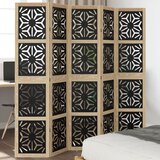 Furnova Paravan 5-delni rjav in črn trden les pavlovnije, (21929927) | Shoptok.si