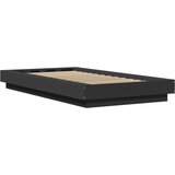  Okvir za krevet s LED svjetlima crni 90 x 190 cm drveni | Eponuda.com
