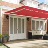 vidaXL Ročna Retraktibilna tenda Rdeča 600x300 cm, Tenda za zamenjavo blaga za okvir 6x3 m Rdeča | Shoptok.si