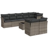 Maison Chic Seti vrtnega pohištva - Vrtna garnitura - Vrtni pohištvo set 9-delna z blazinami siv poli ratan, (21807113) | Shoptok.si