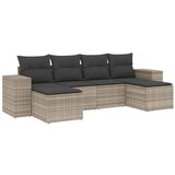 Maison Chic Seti vrtnega pohištva - Vrtna garnitura - Vrtni pohištvo set 6-delna z blazinami siv poli ratan, (21804137) | Shoptok.si