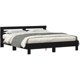 vidaXL Okvir kreveta od drva Crni hrast Čvrsto drvo 200 x 200 cm | shoptok.hr