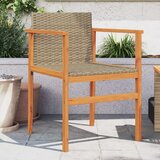 Maison Chic Vrtni stoli - Stol za vrt 2 kosa bež poli ratan in trden les JS1173, (21877936) | Shoptok.si