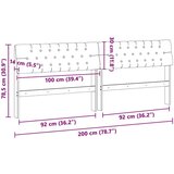 vidaXL Tapecirani uzglavlje Svijetlo siva 200 cm Čvrsto borovo drvo | shoptok.hr
