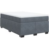vidaXL Box spring postelja z vzmetnico temno siva 120x200 cm žamet, (21310774) Cene