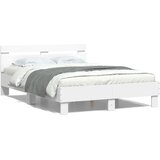  Okvir za krevet s uzglavljem i LED bijeli 135x190 cm | Shoptok.si
