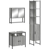 Furnova Kopalniško pohištvo 3 kosi siva sonoma inženirski les, (21945235) | Shoptok.si