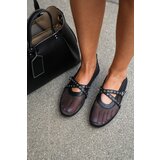 Boto Mesh Flat Ballet Shoes With Straps Black Salliroe | Shoptok.si