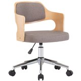 The Living Store Vrtljiv jedilni stol taupe ukrivljen les in blago - Jedilni Stol, (21419500) | Shoptok.si