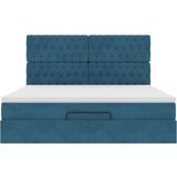 vidaXL Otomanski posteljni okvir z vzmetnicami moder 180x200cm žamet | Shoptok.si
