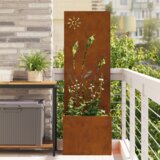 vidaXL Vrtni Sadič s Dekorativnom Pločom Rđa 50 x 140 cm | shoptok.hr