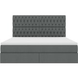 vidaXL Krevet S LED lampica s pohranom Tamno siva 160 x 200 cm tkanina | shoptok.hr