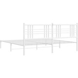 Metalni okvir za krevet s uzglavljem bijeli 200x200 cm | shoptok.hr