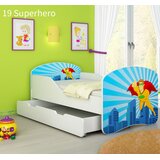  Otroška postelja ACMA z motivom + predal 160x80 cm 19 Superhero | Shoptok.si