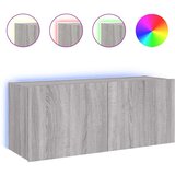  Zidni TV ormarić s LED svjetlima siva boja hrasta 100x35x41 cm | shoptok.hr