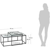 Kave Home Črne steklene mizice v kompletu 2 ks 55x100 cm Akemi – | Shoptok.si