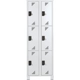 eurokraft pro Omara s predelki z zaklepanjem, višina predelka 418 mm, VxŠxG 1800 x 600 x 500 mm, 8 predelkov, cela svetlo siva | Shoptok.si