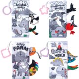  Mekane senzorne knjige sa raznim motivima 4u1- sive | Shoptok.si