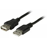 Podaljšek USB A-A 1,5m črn dvojno oklopljen K5248SW.1,5