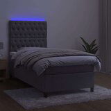  Box spring postelja z vzmetnico LED svetlo siva 80x200 cm žamet, (20789621) | Shoptok.si
