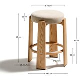 Kave Home Bež/v svetli naravni barvi barsko stol iz masivnega jesena (višina sedeža 65 cm) Granite – | Shoptok.si