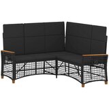 vidaXL Vrtni zložljivi kavč Črna 164 x 164 x 112 cm poli ratan, (5000145267) | Shoptok.si
