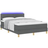  LED Box Spring Krevet Tamno siva 160 x 200 cm tkanina | shoptok.hr