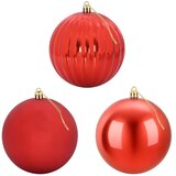  Set božićnih kuglica XXL 3 kom. Crvena Ø 25 cm Plastika - Crvena Ø 25 cm (3 kom) | shoptok.hr