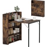 HOMCOM Jedilna miza MDF, jeklo 90D x 80Š x 93V cm rustikalno rjava, (5000242573) | Shoptok.si