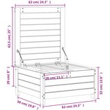  Vrtni tabure bijeli 62 x 63,5 x 32 cm od masivne borovine | shoptok.hr