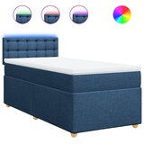 vidaXL Box spring postelja z vzmetnico modra 100x200 cm blago, (21291093) | Shoptok.si