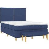 vidaXL Krevet s oprugama i madracem plavi 140x200 cm od tkanine | shoptok.hr