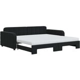  Dnevni krevet na razvlačenje s madracima crni 100x200 cm baršun | shoptok.hr