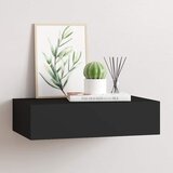  Zidna polica s ladicom crna 40 x 23,5 x 10 cm MDF | shoptok.hr