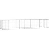  Zunanji pasji boks pocinkano jeklo 21,78 m² - - Srebrna - 90.4 - 990 x 220 x 180 cm - | Shoptok.si