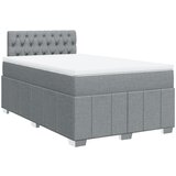 vidaXL Box spring postelja z vzmetnico svetlo siva 120x200 cm blago, (21307589) | Shoptok.si